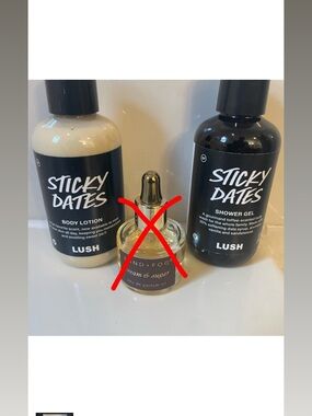 Lush Sticky Dates Body Lotion and Shower Gel - Black and Cream